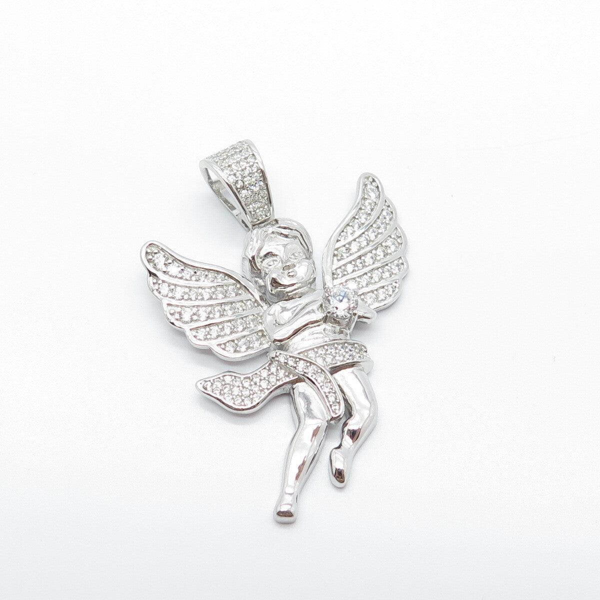925 Sterling Silver REL C Z Angel Pendant