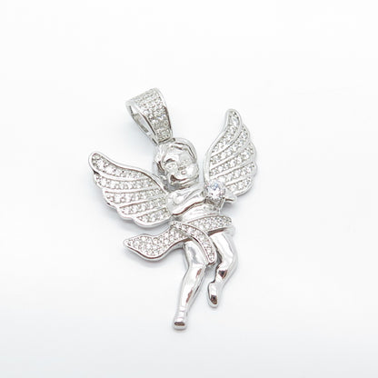 925 Sterling Silver REL C Z Angel Pendant