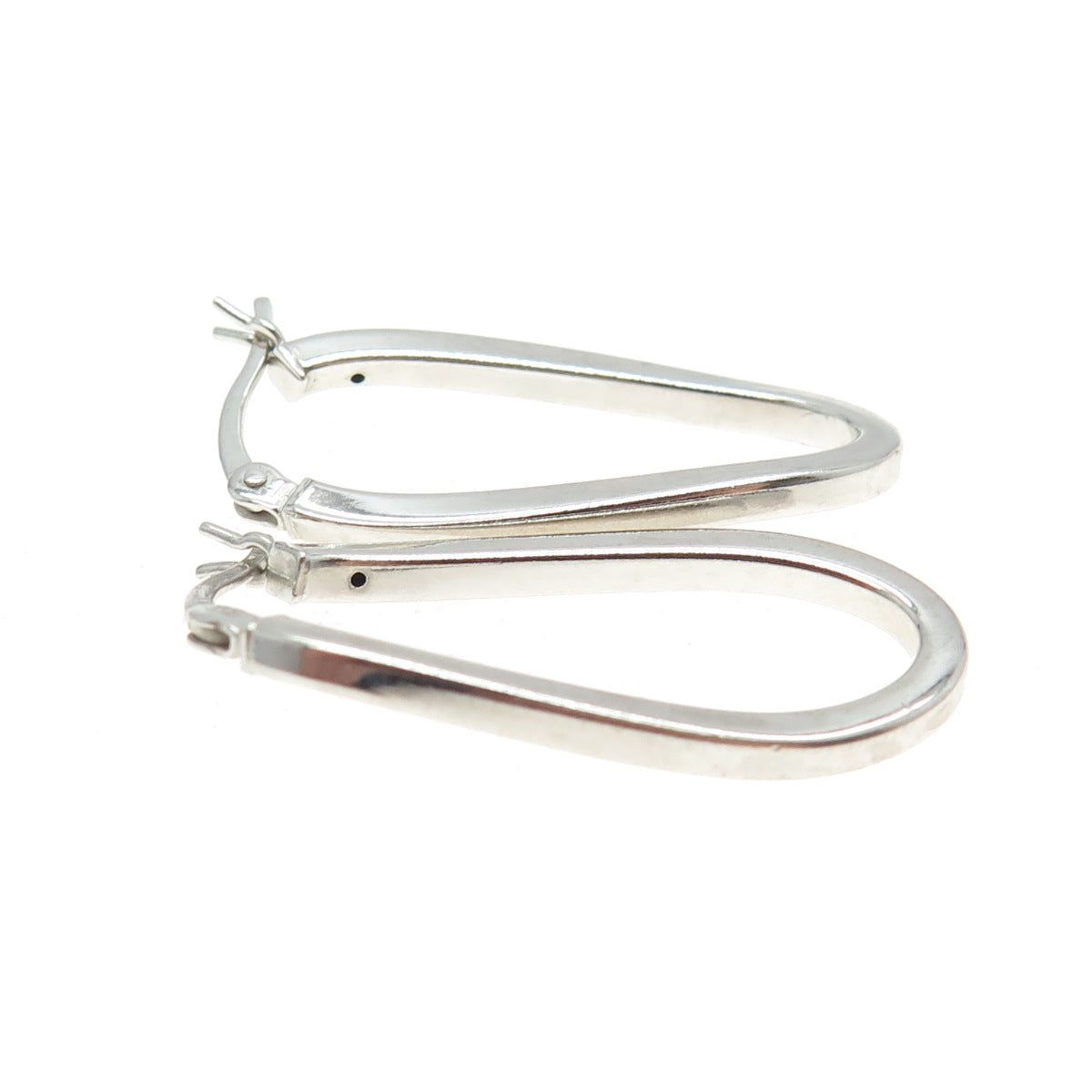 925 Sterling Silver Modernist Wavy Oval Hoop Earrings