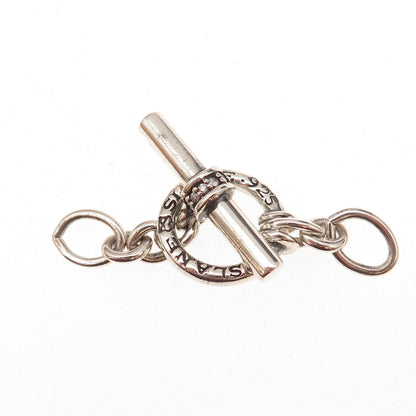 Slane & Slane 925 Sterling Silver Real Diamond Bracelet / Necklace Toggle Lock