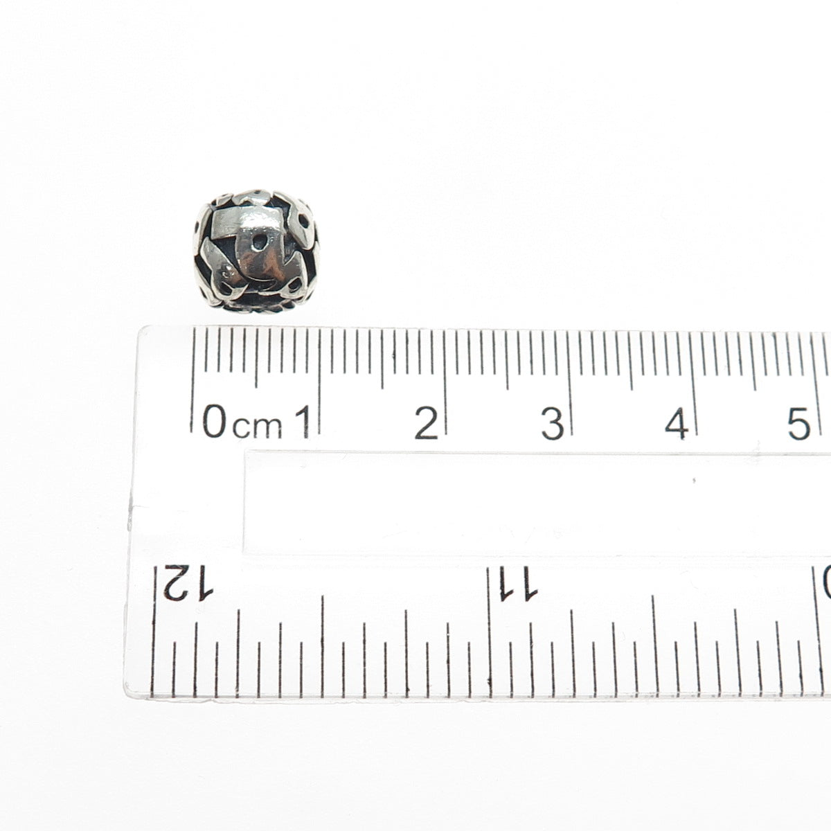 925 Sterling Silver Letter P Initial Oxidized Slide Bead Charm