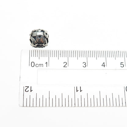 925 Sterling Silver Letter P Initial Oxidized Slide Bead Charm