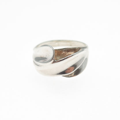 CELLINI 925 Sterling Silver Vintage Modernist Petal Ring Size 5.75