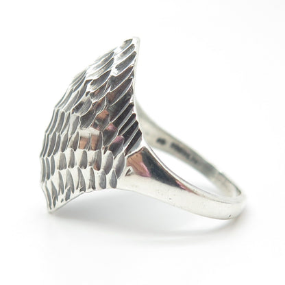 925 Sterling Silver Vintage Textured Modernist Ring Size 9.25