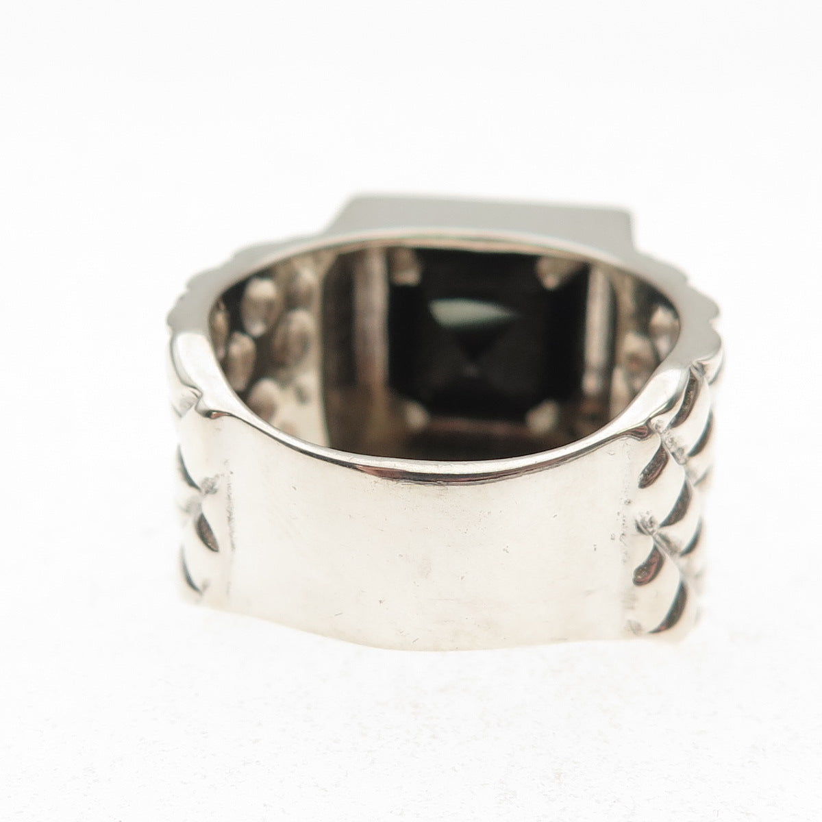 Chateau D’Argent 925 Sterling Silver Vintage Real Black Spinel Ring Size 9