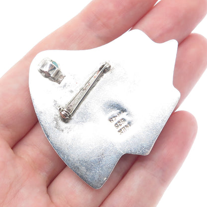 925 Sterling Silver Vintage Mexico Modernist Seashell Pin Brooch / Pendant