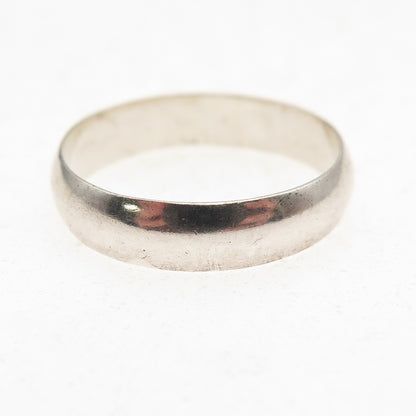 925 Sterling Silver Vintage Classic Wedding Oxidized Band Ring Size 8.25