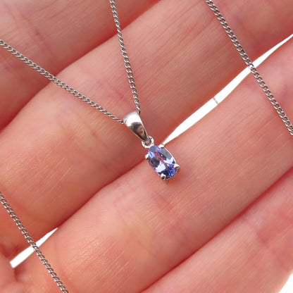 Chuck Clemency 925 Sterling Silver Real Tanzanite Cuban Chain Necklace 20"