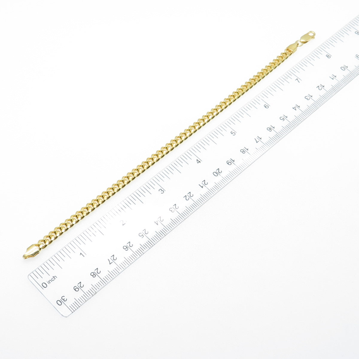 925 Sterling Silver Gold Plated Italy Cuban Link Bracelet 7.75"