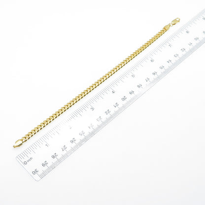 925 Sterling Silver Gold Plated Italy Cuban Link Bracelet 7.75"