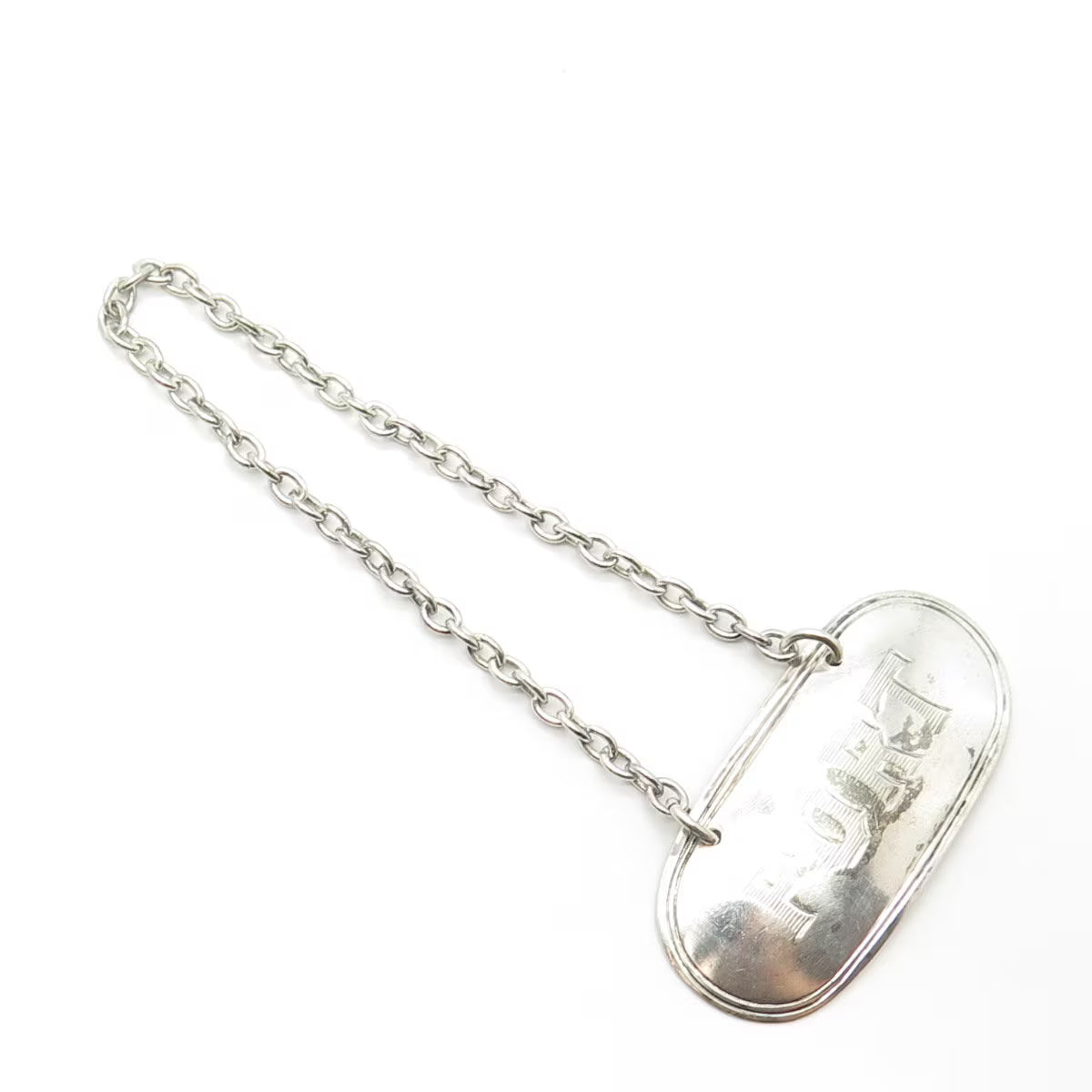 925 Sterling Silver Antique Art Deco Howard & Co. "Port" Bottle Tag