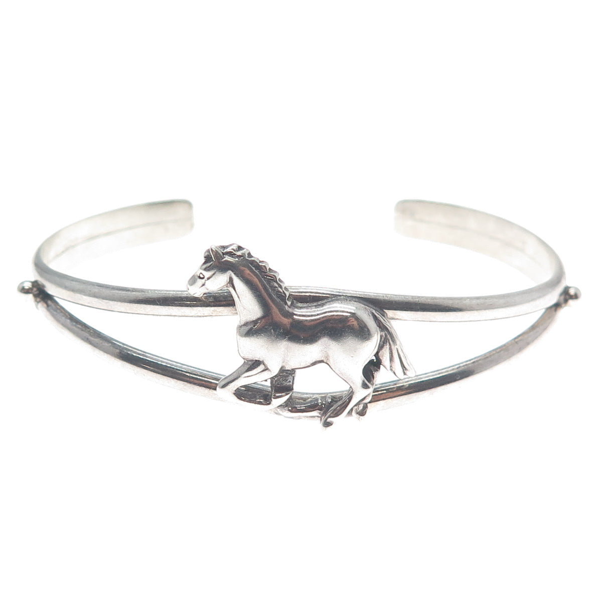 CAROL FELLEY Sterling Silver Vintage 1991 Wild Horse Adjustable Bracelet 6.5"