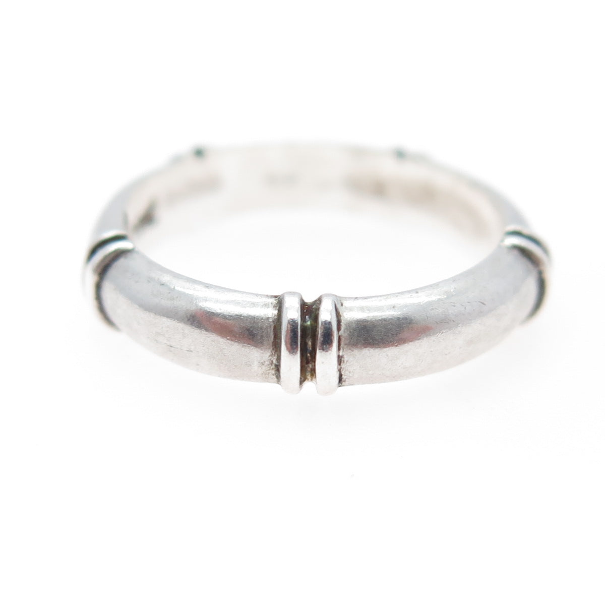 HENRY DESIGNS STUDIO 925 Sterling Silver Vintage Bamboo Band Ring Size 6.25