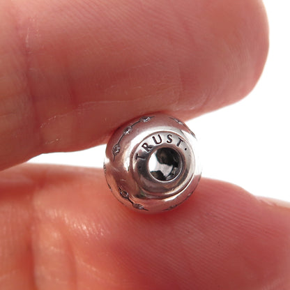 Pandora 925 Sterling Silver C Z Essence Collection Trust Slide Bead Charm