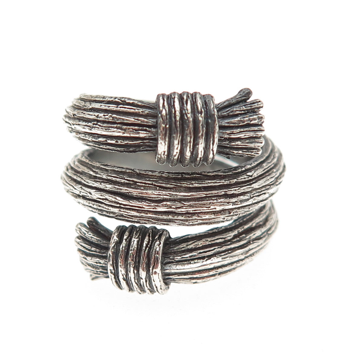 Bleue Burnham Sterling Silver London Adjustable Oxidized Spiral Ring Size 6.5