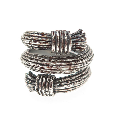 Bleue Burnham Sterling Silver London Adjustable Oxidized Spiral Ring Size 6.5