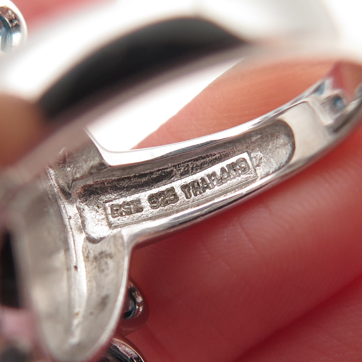 925 Sterling Silver Vintage Real Druzy & London Blue Topaz Flower Ring Size 7.25