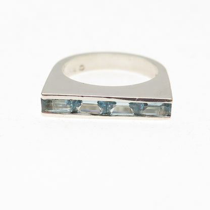 Elyse Fradkin 925 Sterling Silver Vintage Real Blue Topaz Ring Size 6.25