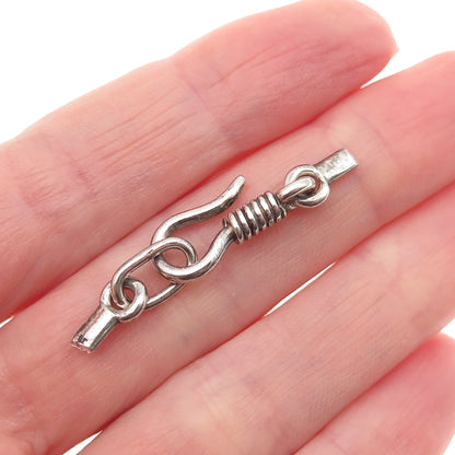 925 Sterling Silver Vintage Hook Lock Clasp Necklace Ends