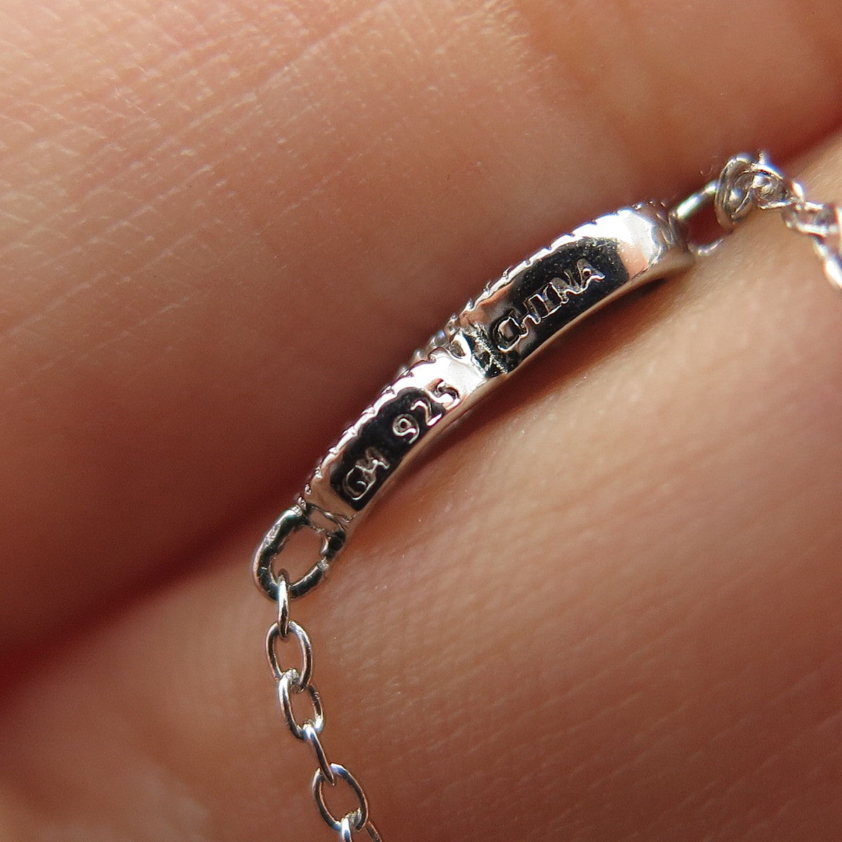 925 Sterling Silver Round-Cut C Z Infinity Anklet / Bracelet 8.75-9.75"