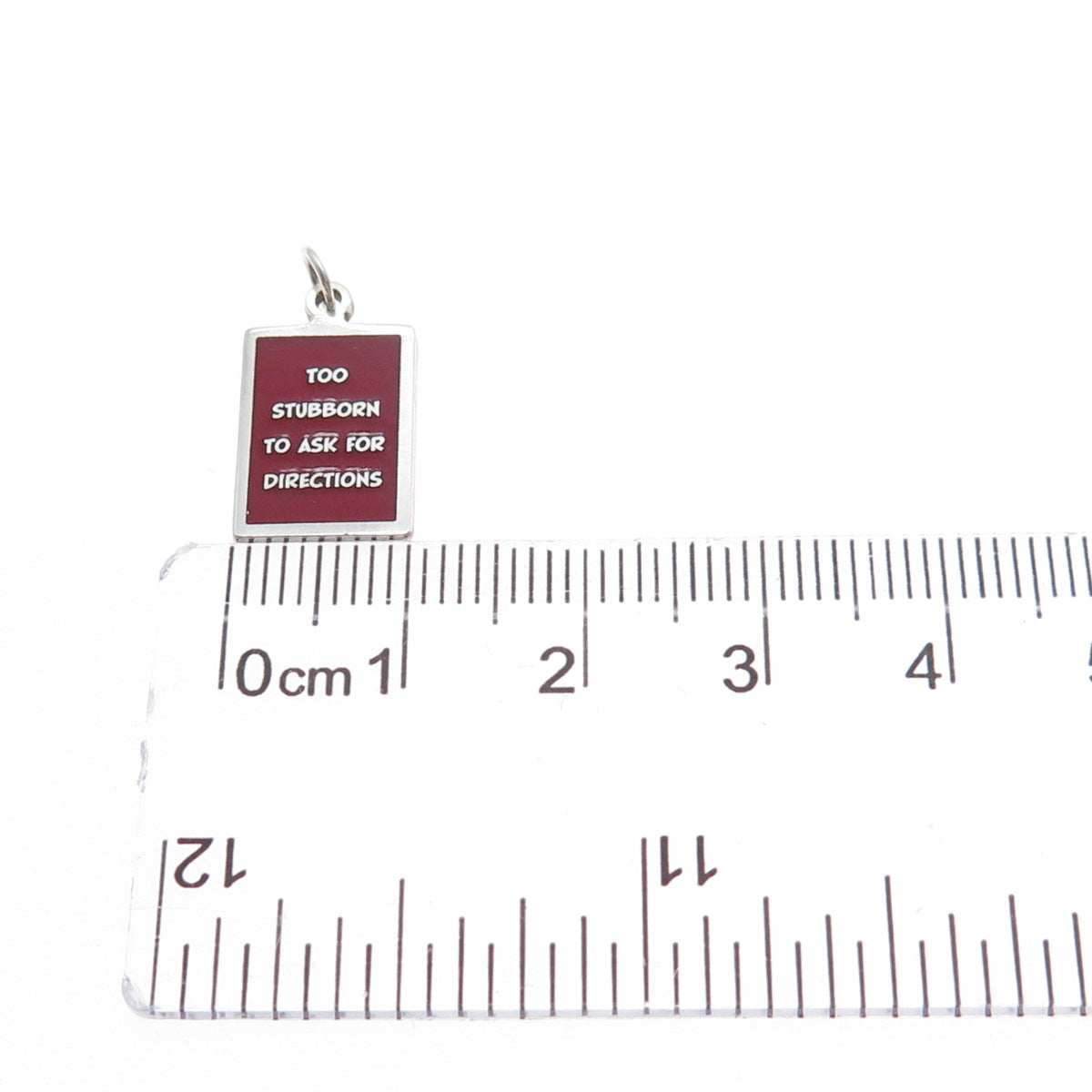 925 Sterling Silver Enamel Too Stubborn To Ask For Directions Minimalist Pendant