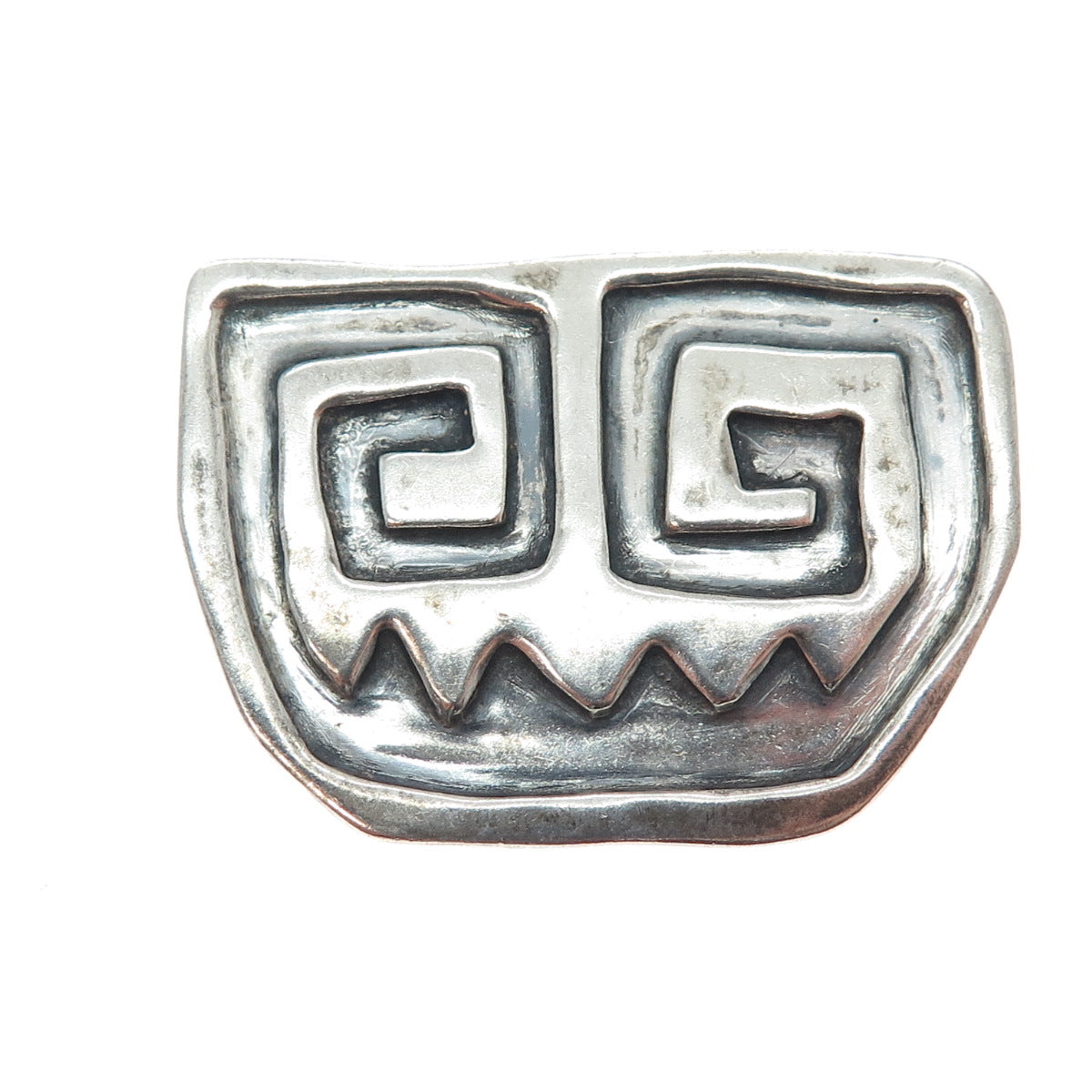 HALO 925 Sterling Silver Vintage Modernist Spiral Oxidized Pin Brooch