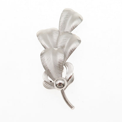 925 Sterling Silver Vintage Feather Pin Brooch
