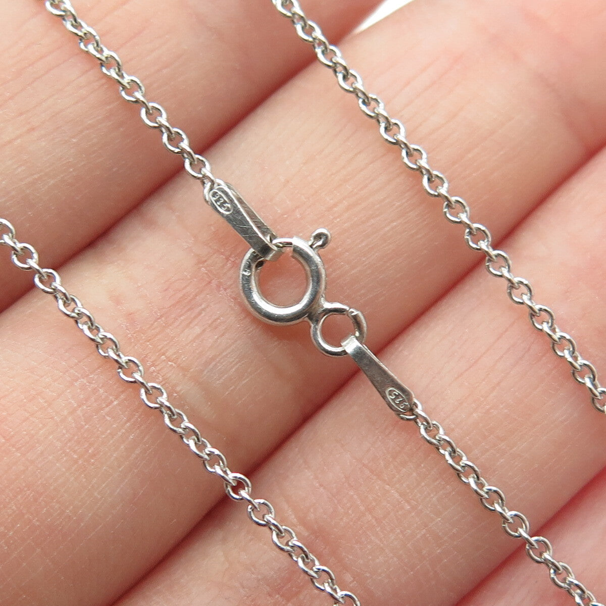 925 Sterling Silver Italy Round-Cut C Z Treble Clef Cable Chain Necklace 16"