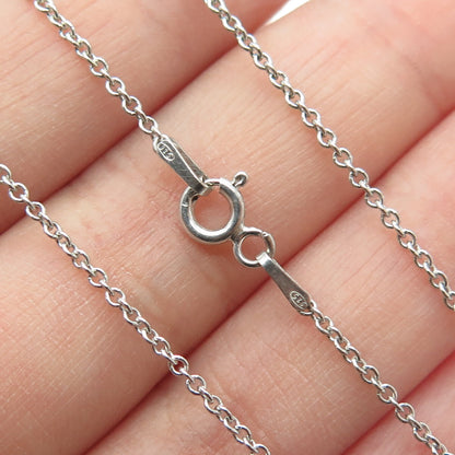 925 Sterling Silver Italy Round-Cut C Z Treble Clef Cable Chain Necklace 16"