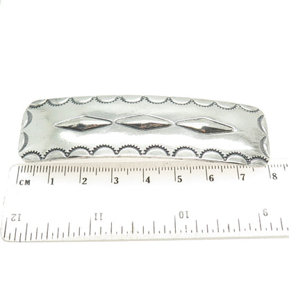 ROBERT JOHNSON NAVAJO Old Pawn Sterling Silver Southwestern Hair Barrette