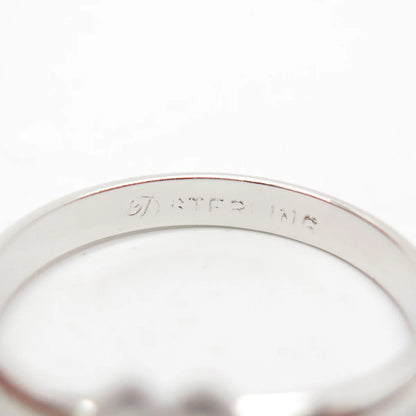 925 Sterling Silver Vintage Double Heart Ring Size 5