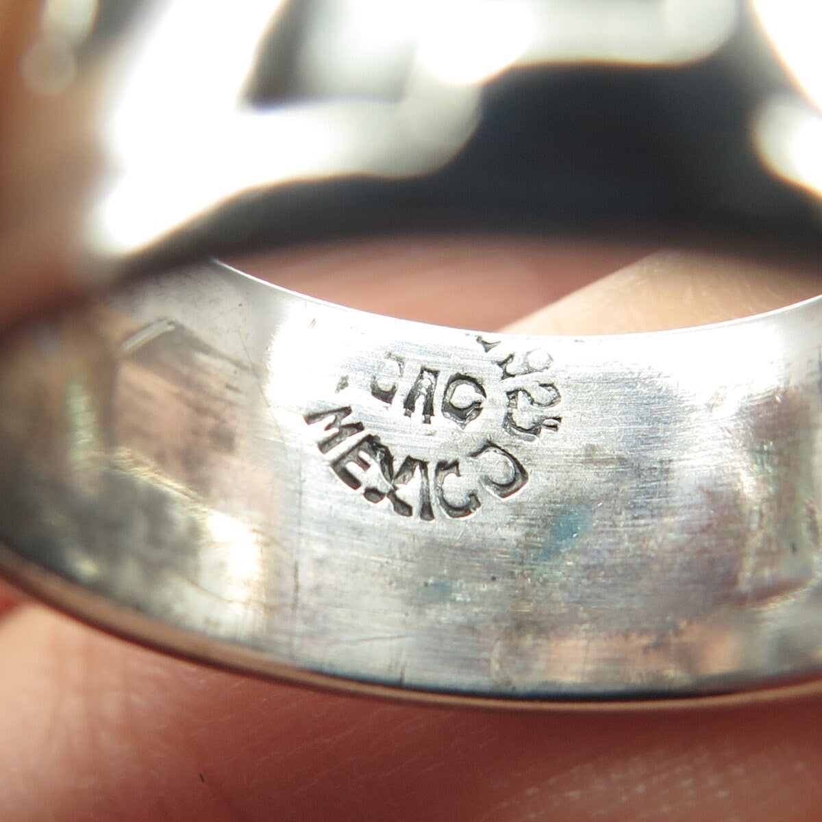 925 Sterling Silver Vintage Mexico Maze Band Ring Size 7.75