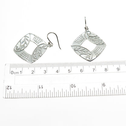 NINOS CHAMMO 925 Sterling Silver Vintage Mexico Modernist Dangle Earrings