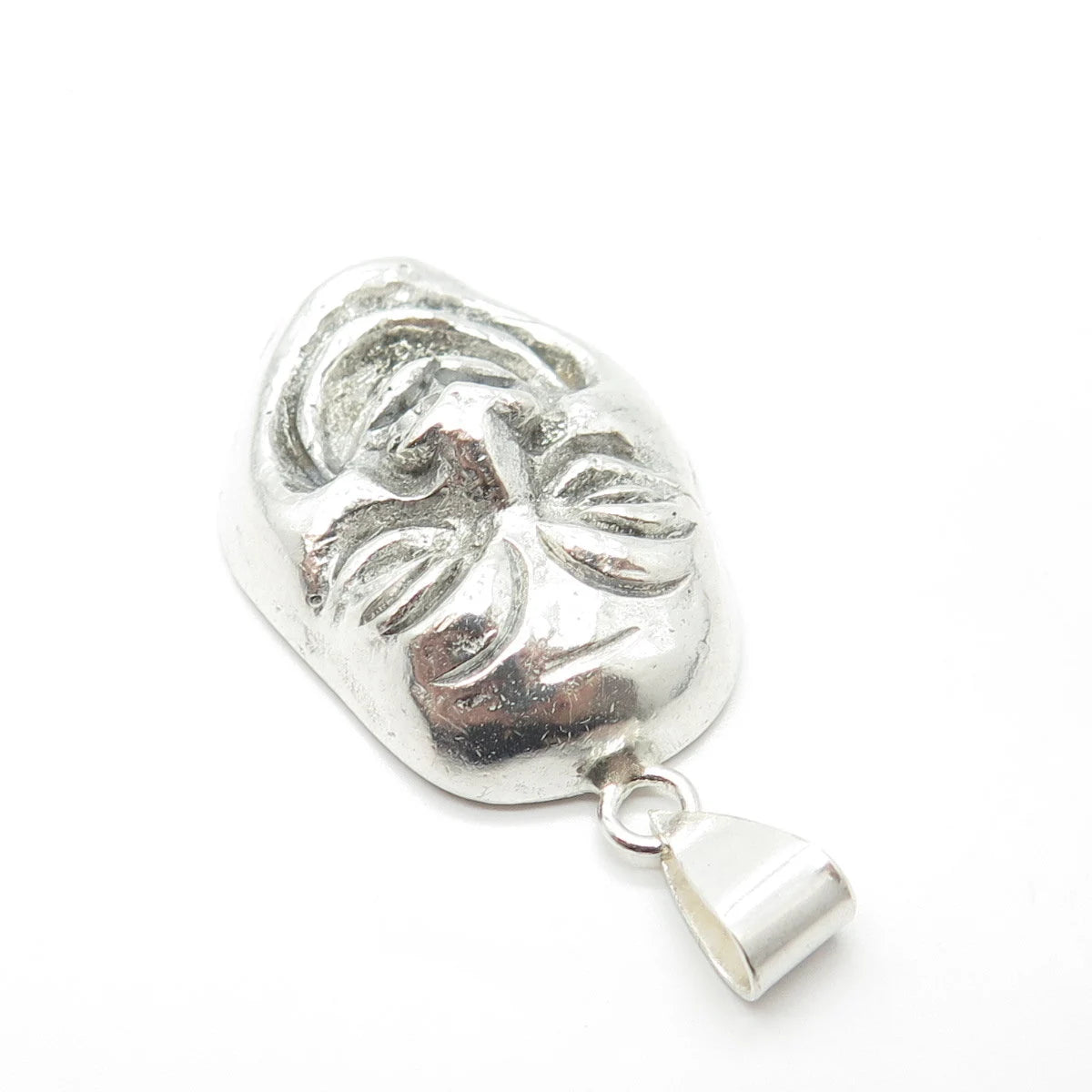 925 Sterling Silver Vintage Drama Laughing Mask Pendant