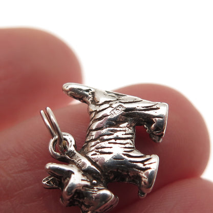 925 Sterling Silver Vintage Scottish Terrier Dog 3D Mini Charm Pendant
