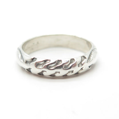 925 Sterling Silver Vintage Textured Band Ring Size 6.25