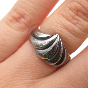 CHAPAL ZENRAY 925 Sterling Silver Vintage Modernist Oxidized Ring Size 6
