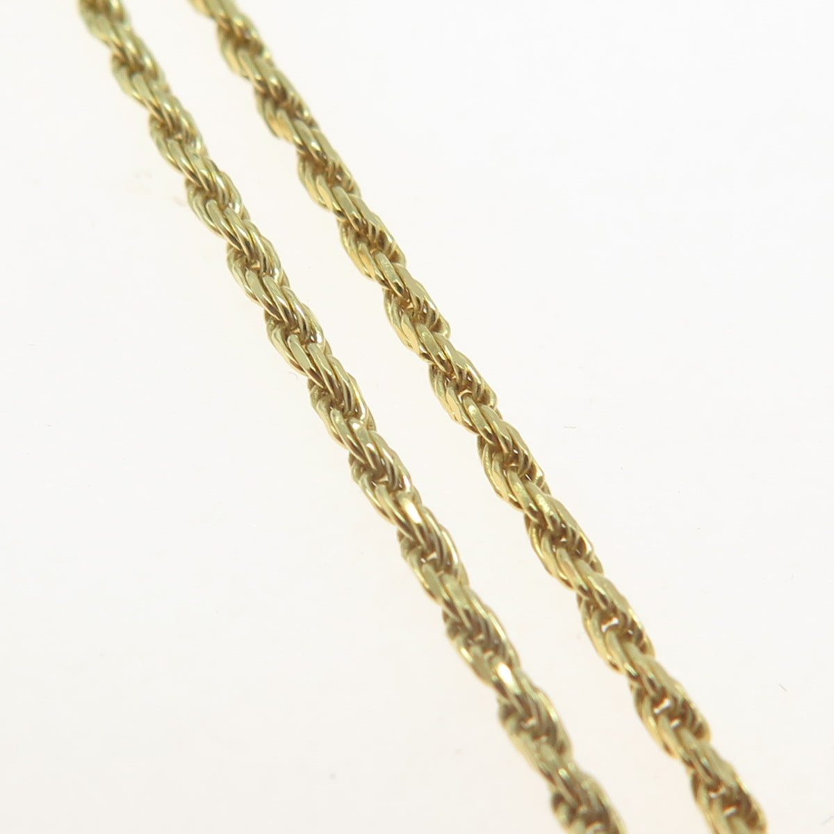 925 Sterling Silver Gold Plated Italy Twisted Rope Chain Necklace 18"