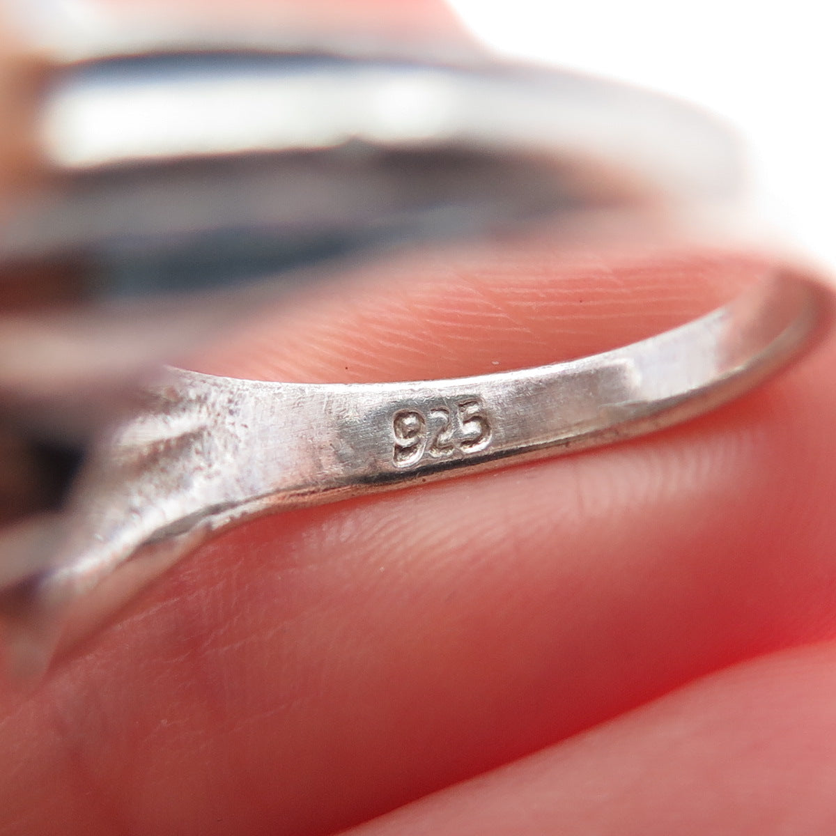 925 Sterling Silver Vintage Modernist Oxidized Ring Size 6.75