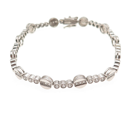 Michael Valitutti Gems En Vogue 925 Sterling Round-Cut C Z Disc Link Bracelet 8"