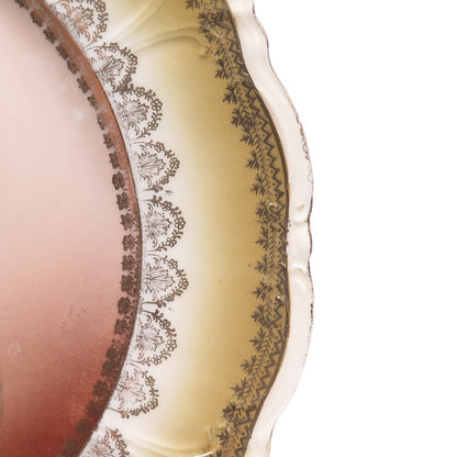 CARLSBAD China Antique Austria Portrait Hand Painted Porcelain Cabinet Plate
