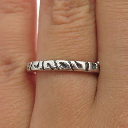 SILPADA 925 Sterling Silver Vintage Bali Stackable Band Ring Size 7