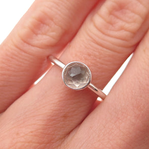 Pandora 925 Sterling Silver Clear Crystal Poetic Droplet Ring Size 6