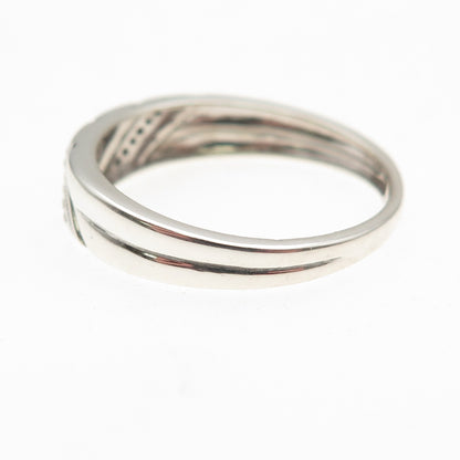 925 Sterling Silver Real Round-Cut Diamond Ring Size 10.75