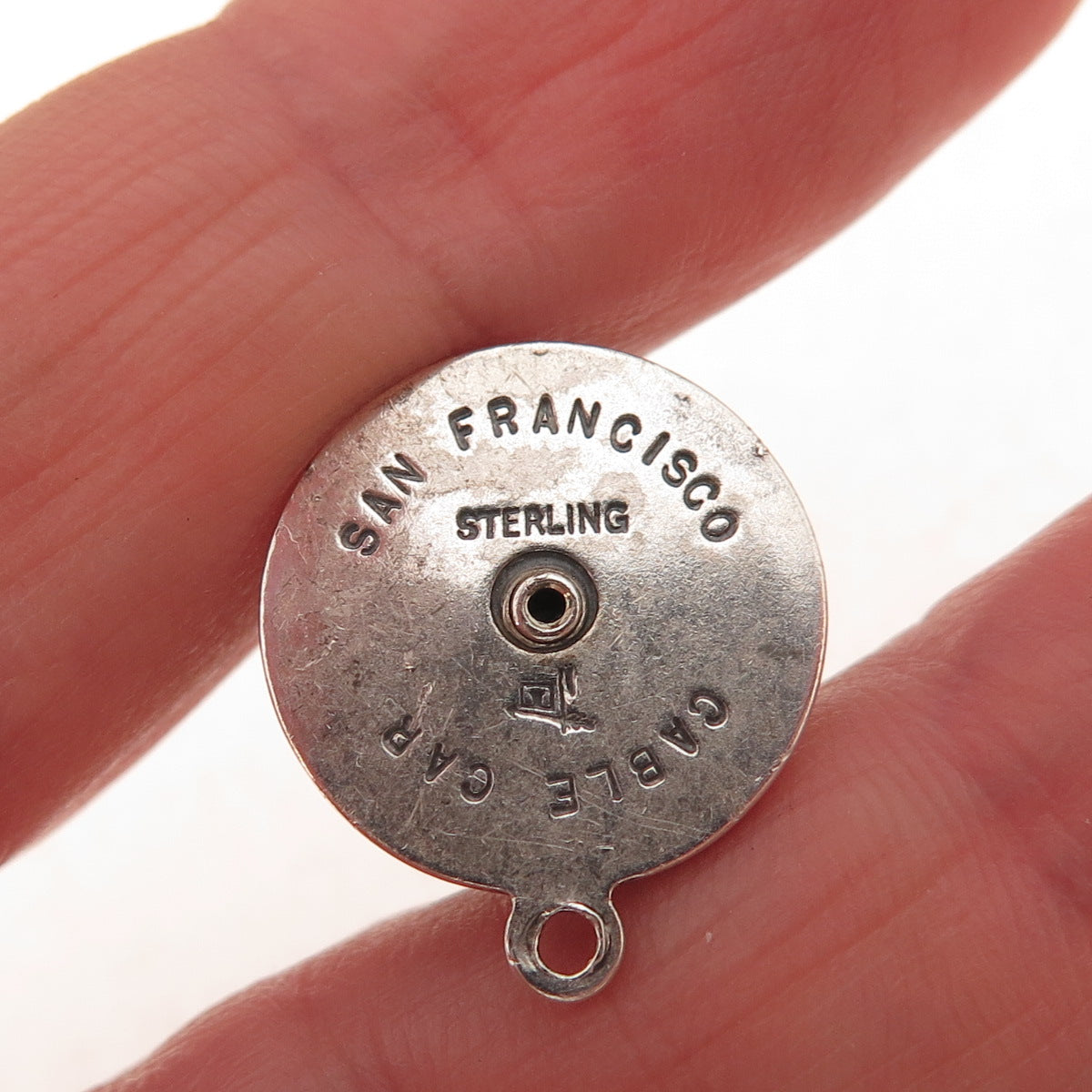 Bell Trading Post 925 Sterling Silver Vintage SF Cable Car Rotating 3D Pendant