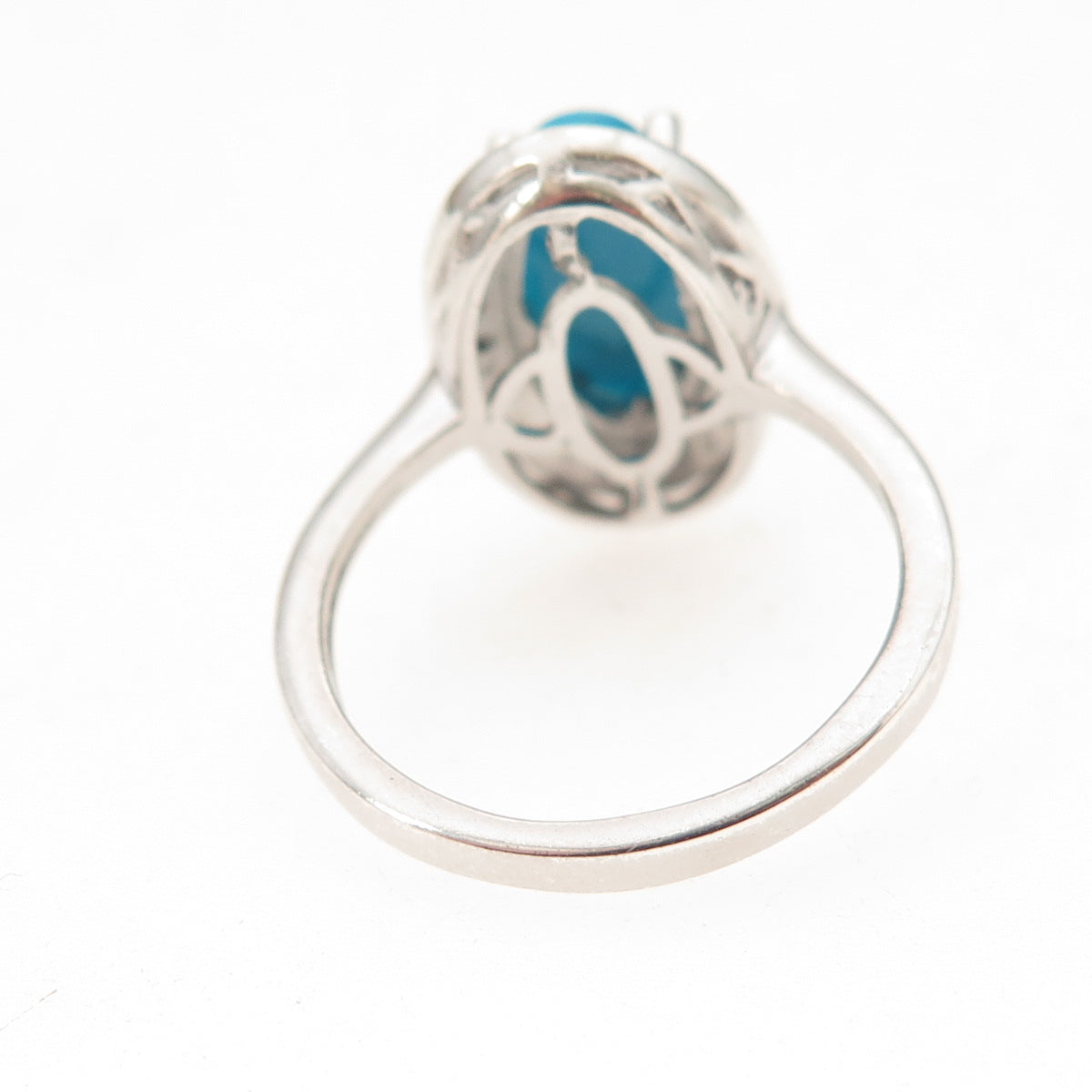 Chuck Clemency 925 Sterling Silver Real Blue Diamond & Turquoise Ring Size 5.75