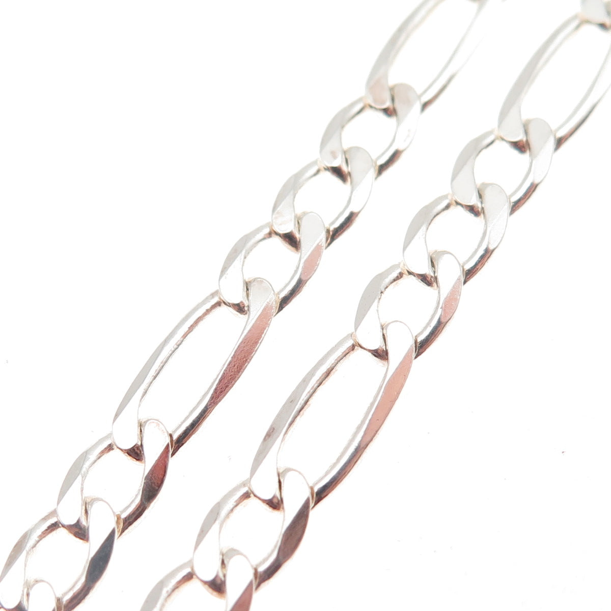 925 Sterling Silver Italy Figaro Chain Necklace 20"