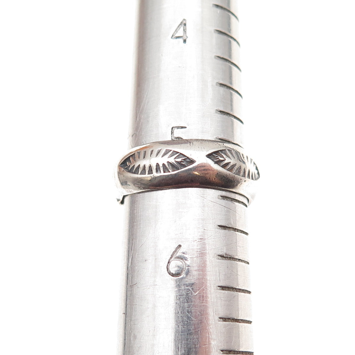 Lee McCray Navajo Old Pawn 925 Sterling Silver Vintage Tribal Band Ring Size 5.5