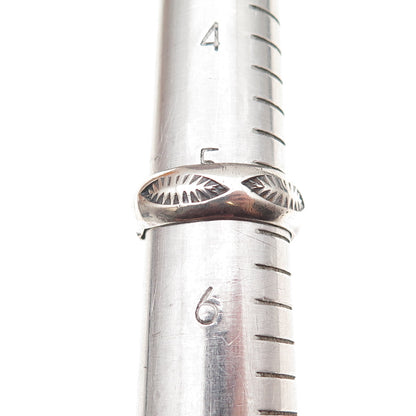 Lee McCray Navajo Old Pawn 925 Sterling Silver Vintage Tribal Band Ring Size 5.5