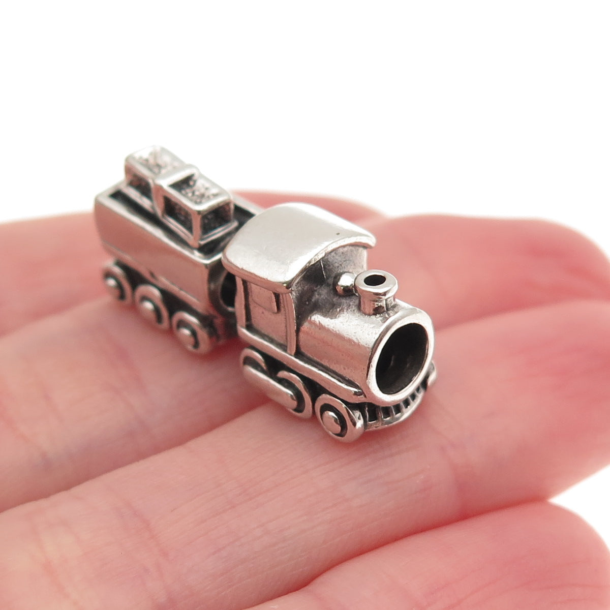 PANDORA 925 Sterling Silver Christmas Train Slide Double Bead Charm